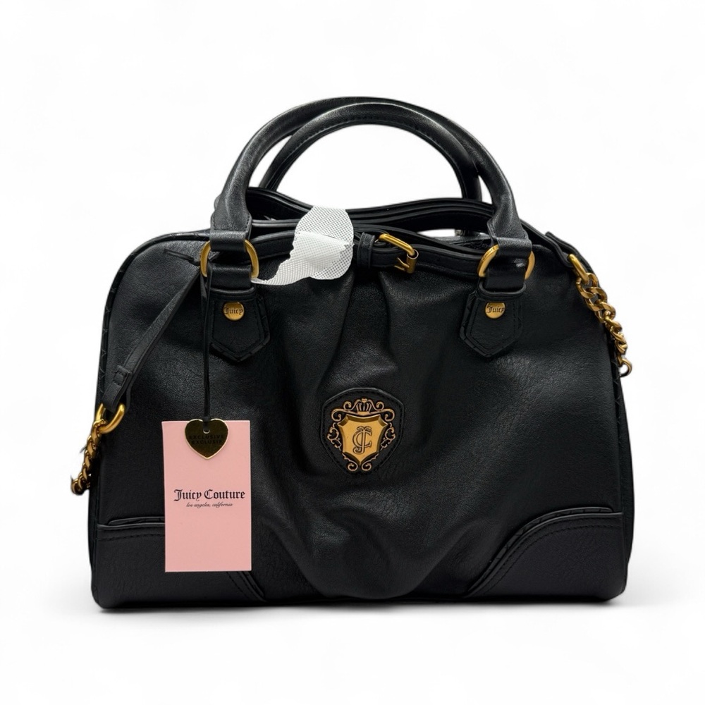 Juicy Couture Black Satchel with Gold Accents